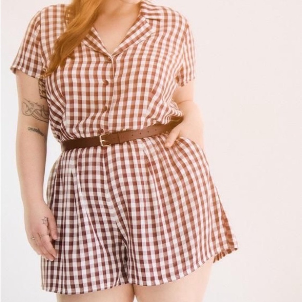 Retro Chic Gingham Pattern Button Down - image 1